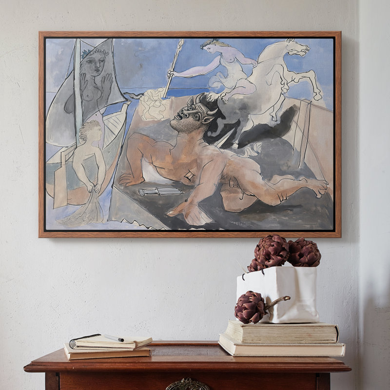 Composition with Minotaur, 1936 - Pablo Picasso, toile tendue avec châssis, Noyer, 16 x 24