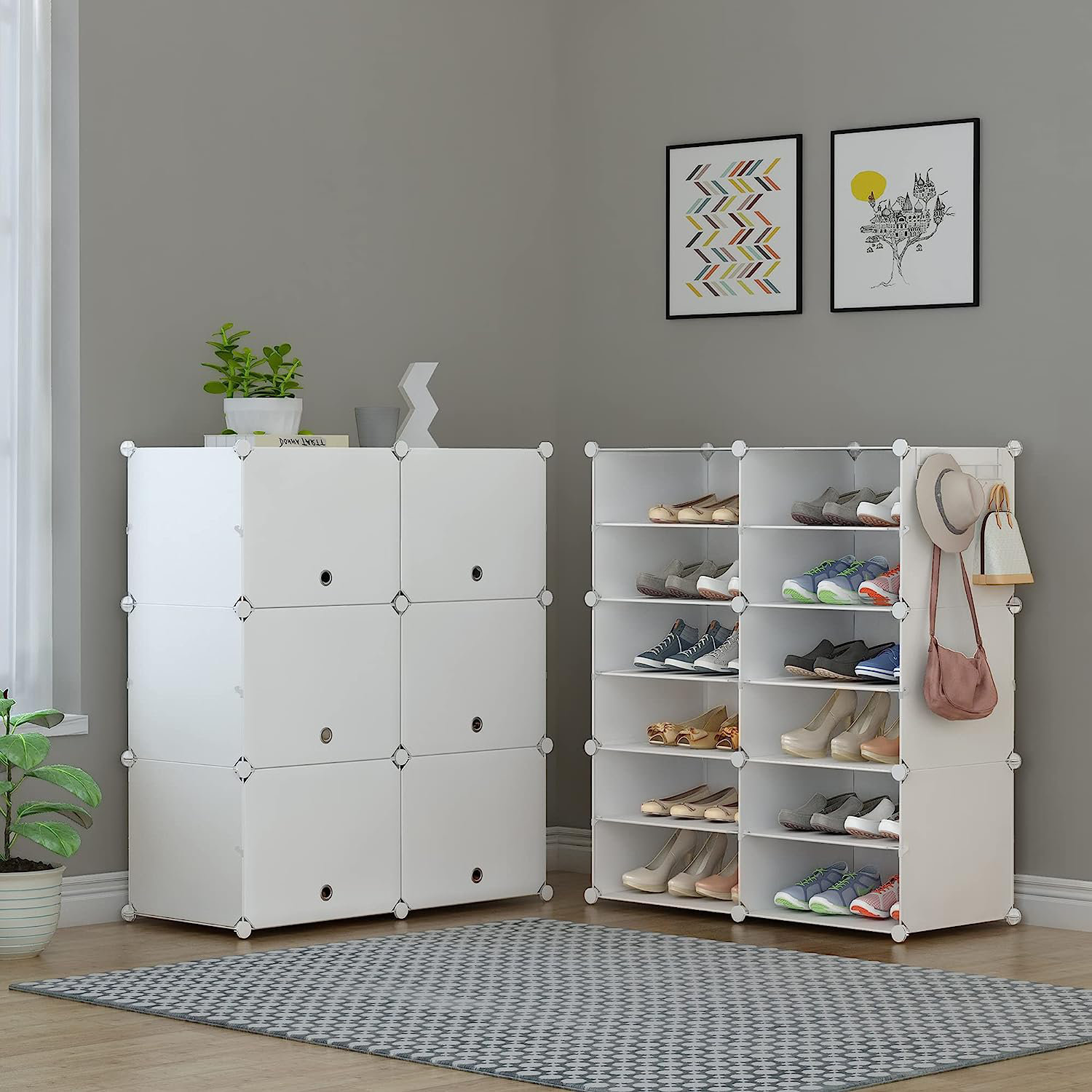 24 Pair Shoe Storage Rack Rebrilliant Finish: White