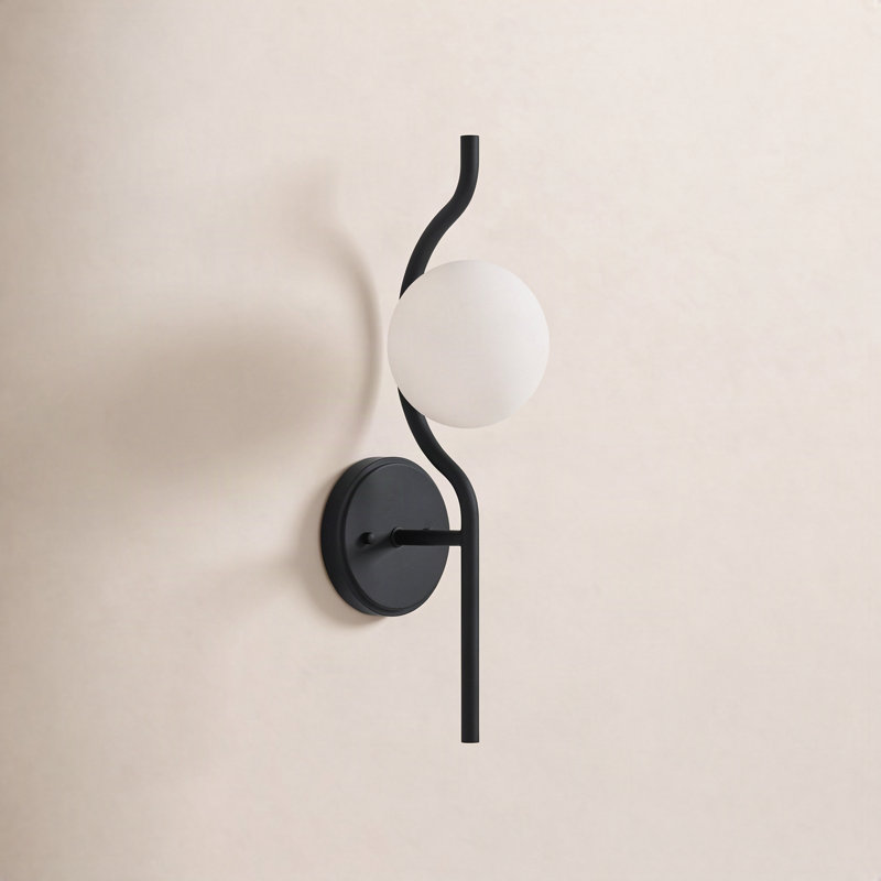 Ronaldo 1-Dimmable Globe Wall Sconce, Matt Black