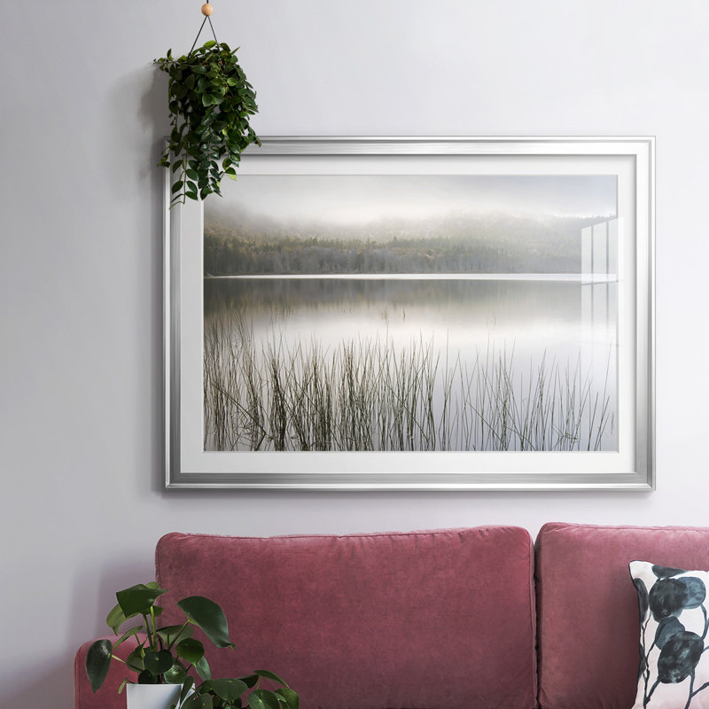 «Lake Fog», impression sur papier, Argent, H 30 po x l 44 po x P 1,5 po