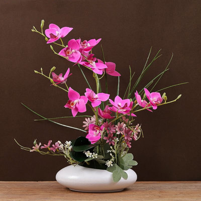 Butterfly Orchid Simulation Flower Pottery Flower Arrangement Set Desktop Fake Flower Arrangement Decoration