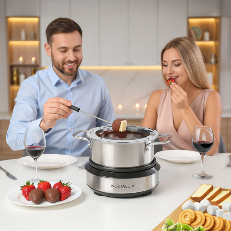 8-cup Fondue Dipping Pot, Silver