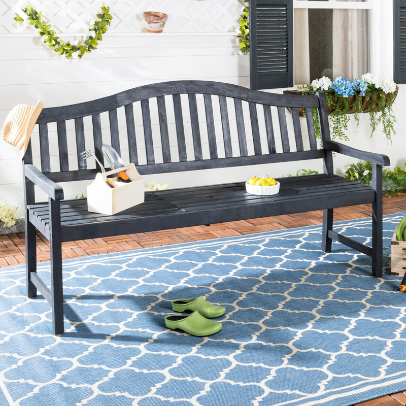 Banc de jardin en bois Volusia, Gris ardoise foncé