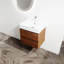 Meuble-lavabo mural 24 po avec lavabo en résine, 2 tiroirs à fermeture en douceur, ensemble KD