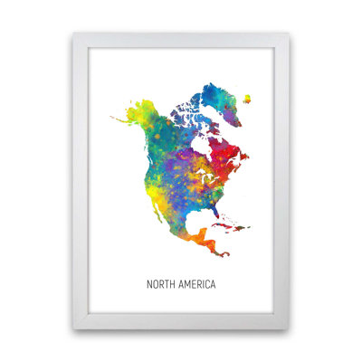 North America Watercolour Map by Michael Tompsett - 1 Piece Wall Art