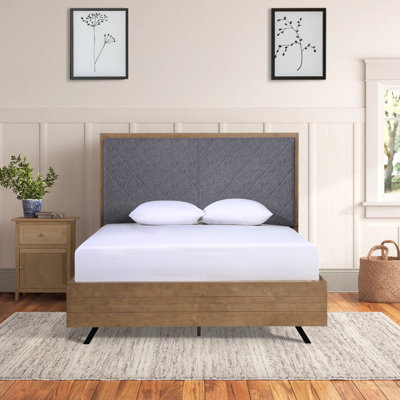 Justine Light Honey Brown And Grey Panel Bed
