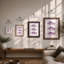 Three Purple Fish Japandi - Framed Print-629116372-629116374