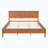 King Size Solid Wood Platform Bed with Classic Panel Headboard, No Box Spring Needed, Brown