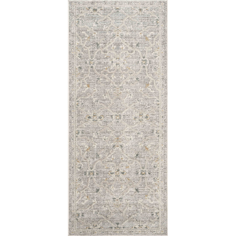 Tapis gris ardoise Abani Rugs, Tapis de couloir 2 pi 6 po x 6 pi