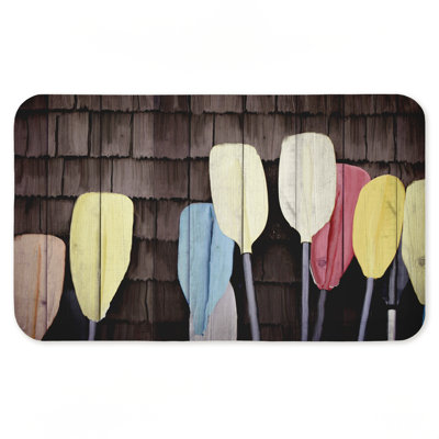 Tapis de sol coloré imprimé anti-fatigue Paddles, par Kim Allen, 30 po x 18 po
