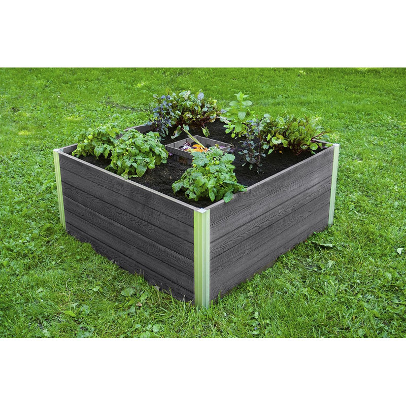 Slate Grey 4x4x22 Keyhole Composting Raised Garden Bed