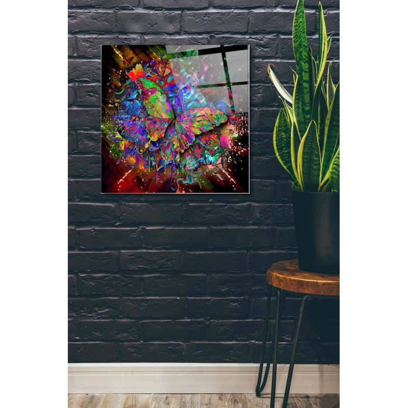 Art mural en verre acrylique «Monarch», H 24 po x l 24 po x P 0,2 po