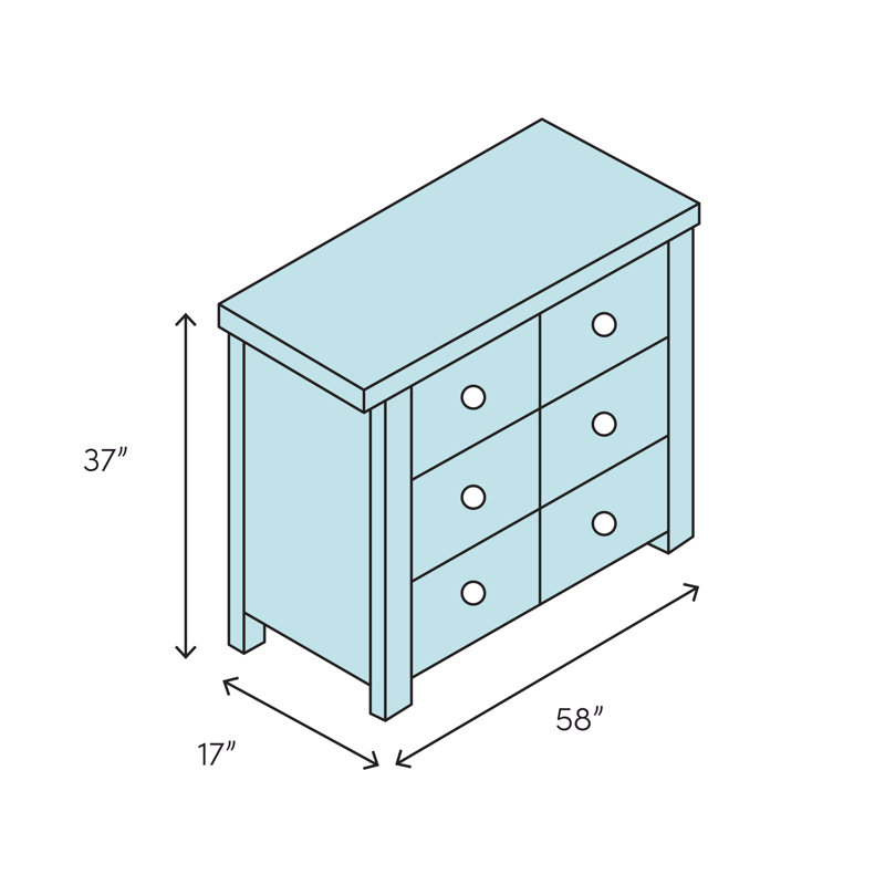 Commode double 6 tiroirs Tessa