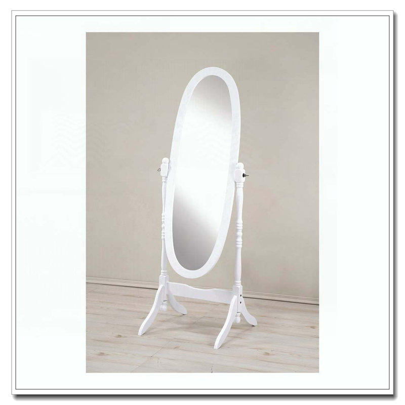 Miroir de plancher en bois, Blanc
