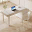 55.12" White Rectangular Manufactured Wood with 5 drawers desk