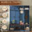 Farmhouse Hall Tree with Hidden Hooks, Shoe Cabinet & Storage Bench, Blue-435526883