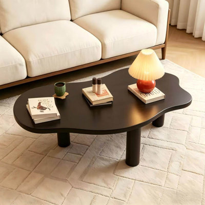 Nordic-style wood coffee table.