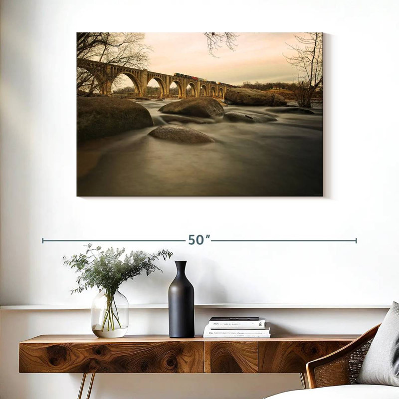 Nicci Train Over James River, 26" H x 39" W