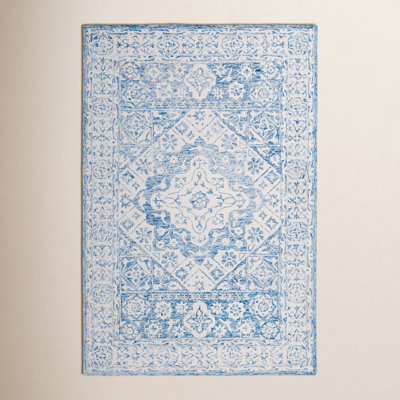 Clarktown Pale Blue Ivory Hand-Tufted Wool Rug
