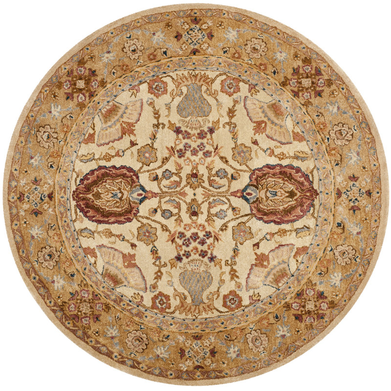 Tapis ivoire / taupe Ladd, Rond 6 pi