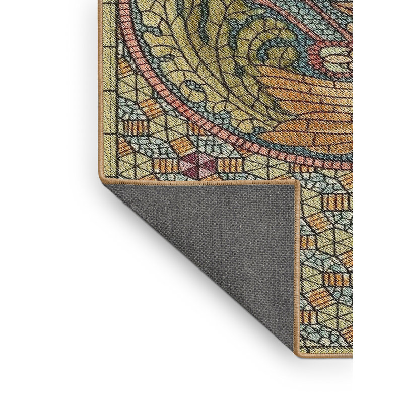 Tapis vert/brun à motif sea, Rectangle 4 pi x 6 pi