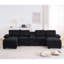 Canapé modulaire de 133 po en forme de U, canapé modulaire 4 places avec rangement, canapé-lit modulaire avec méridienne, avec console et port USB-114728074