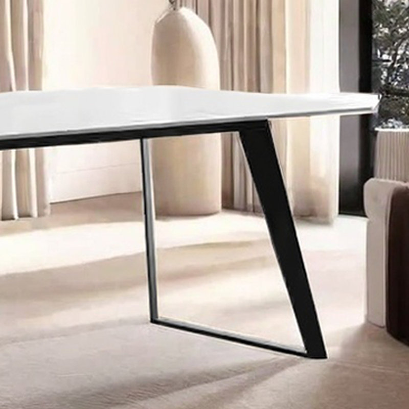 Modern simple rectangular dining table and chair, Black