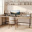 Bureau double moderne et simple en bois massif avec bibliothèque intégrée-230914147