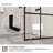 Hilma 34 In. W X 72 In. H Fixed Framed Shower Door In Matte Black Finish With Patterned Glass