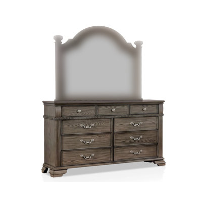 61.6" W Traditional Dresser, Gray