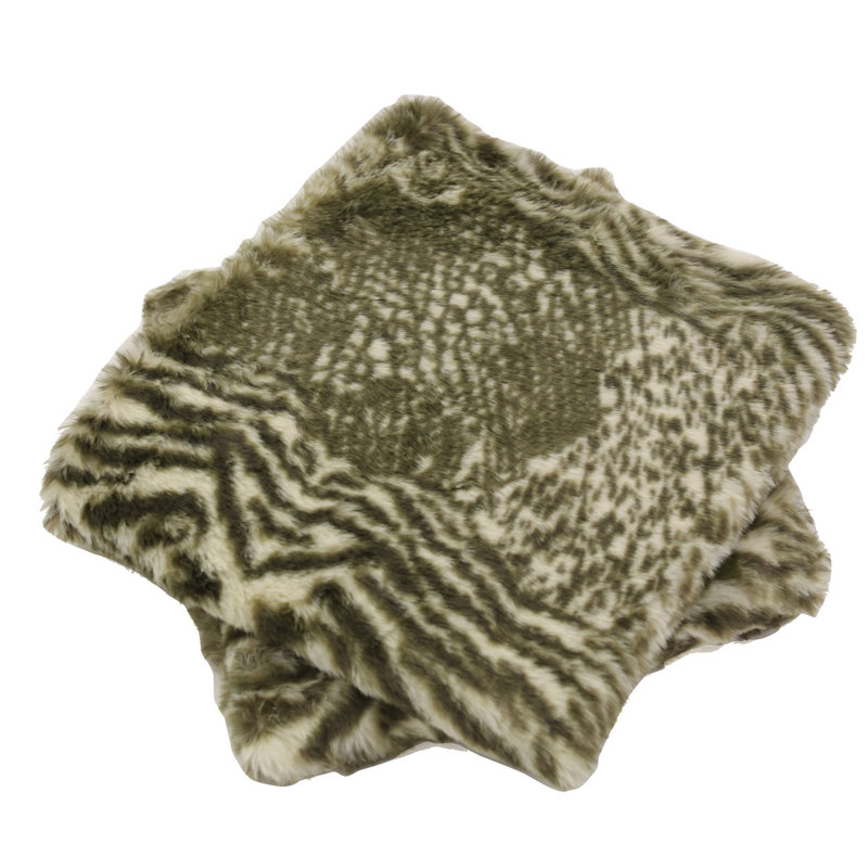 Animal Print Square Cushion Cover, Martini Olive