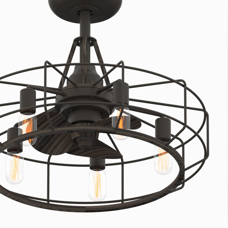 Dilbert 12'' Ceiling Fan with LED Lights, Brown