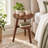 Solid Wood 2-Tier Round Side Table with Storage Shelf