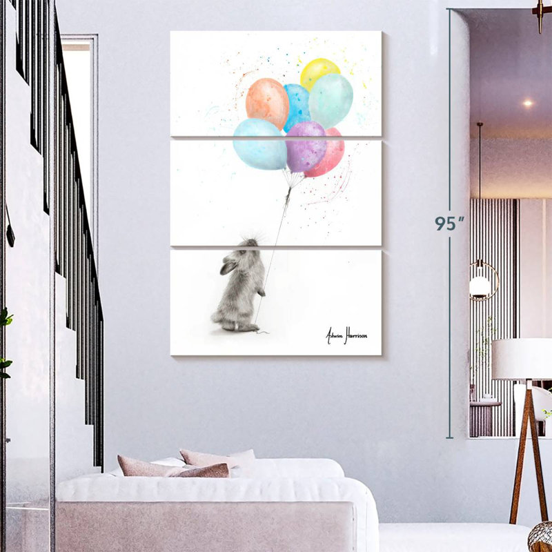 Brampt The Bunny And The Balloons, 74" H x 48" W