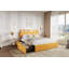 Bed Frame, Boucle Upholstered Platform Bed with Bookcase Headboard and 2 Flexible Rolling Drawers, Noise‑Free, No Box Spring Needed for Girls Bedroom-1270031320-1270031321
