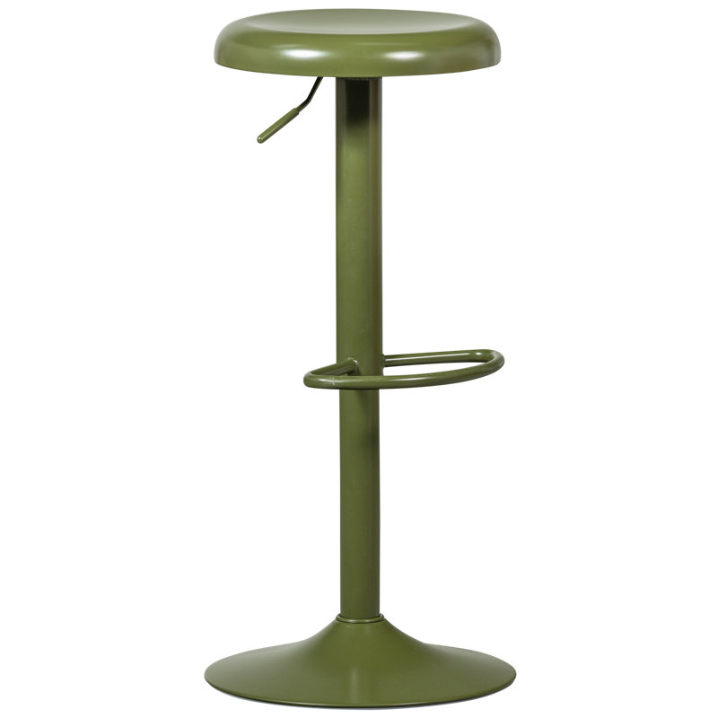 Isaac Adjustable Height Counter Stool with Metal Frame, Green