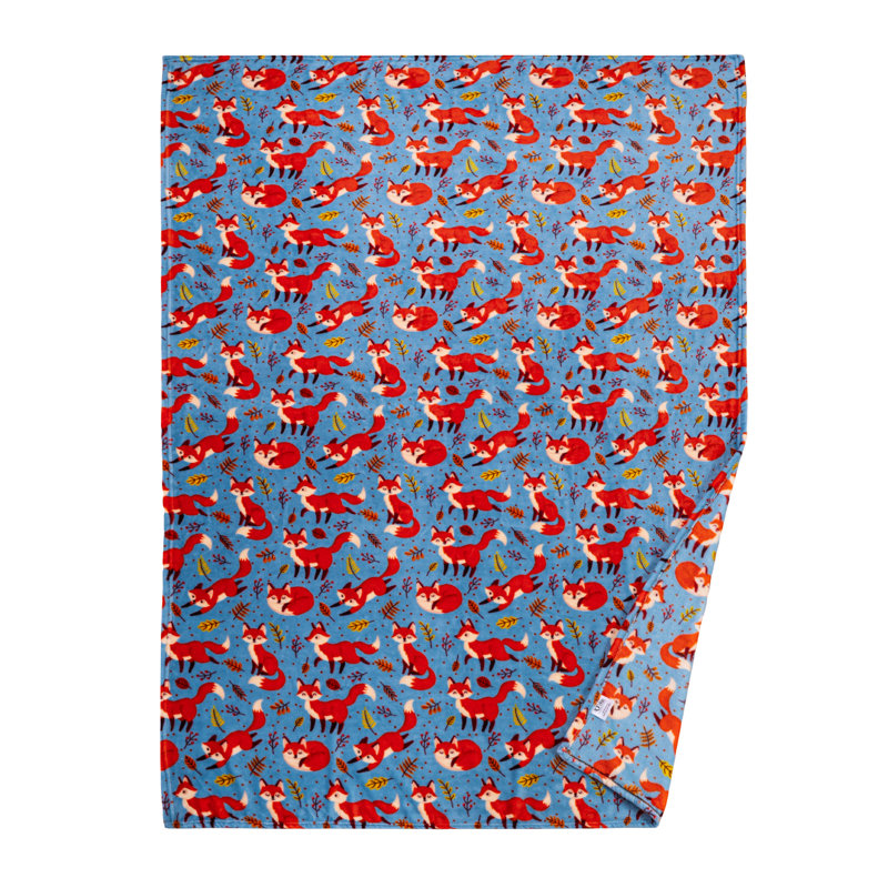 Harvest Fox Printed Flannel Throw 50"X70"