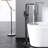 Matte Black Freestanding Bathtub Faucet With Modern Shower Attachment And Hand Feature Solid Unit