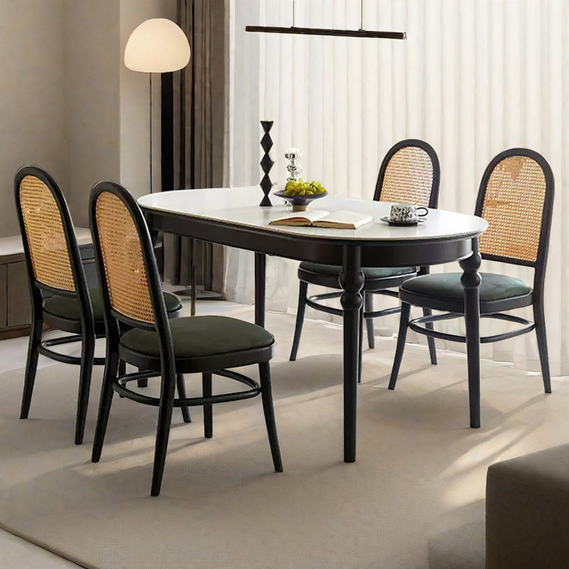 Table et chaise de salle à manger ovales, H 29,52 po x L 62,99 po x l 31,49 po