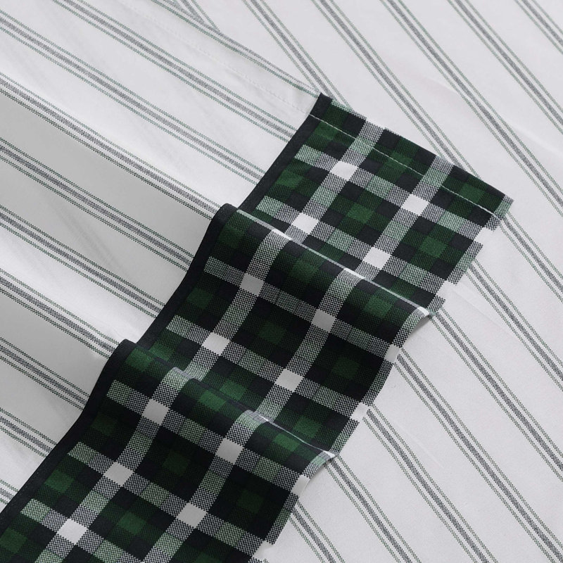 Ensemble de draps en coton percale Tommy Hilfiger, Ensemble de draps pour lit simple TG avec 1 taie d