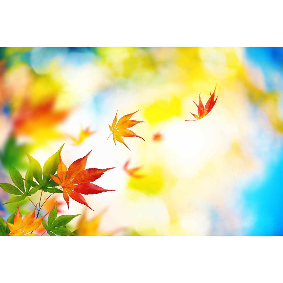 Autumn Leaves von Borchee - Wrapped Canvas Set