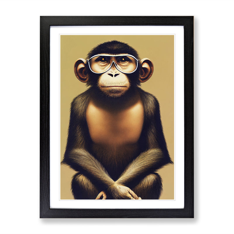 Splendid Monkey - Framed Print, Black Framed, 64cm H x 46cm W x 2cm D
