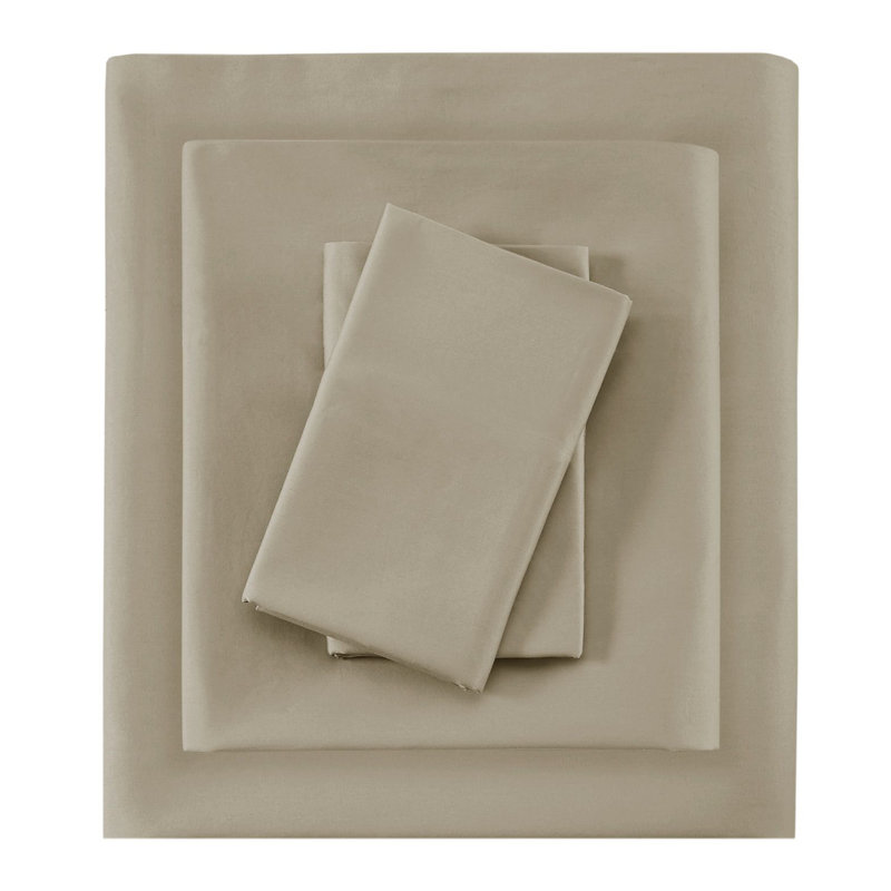 525 Thread Count 525 Thread Count Cotton Blend Sheet Set, Full, Khaki