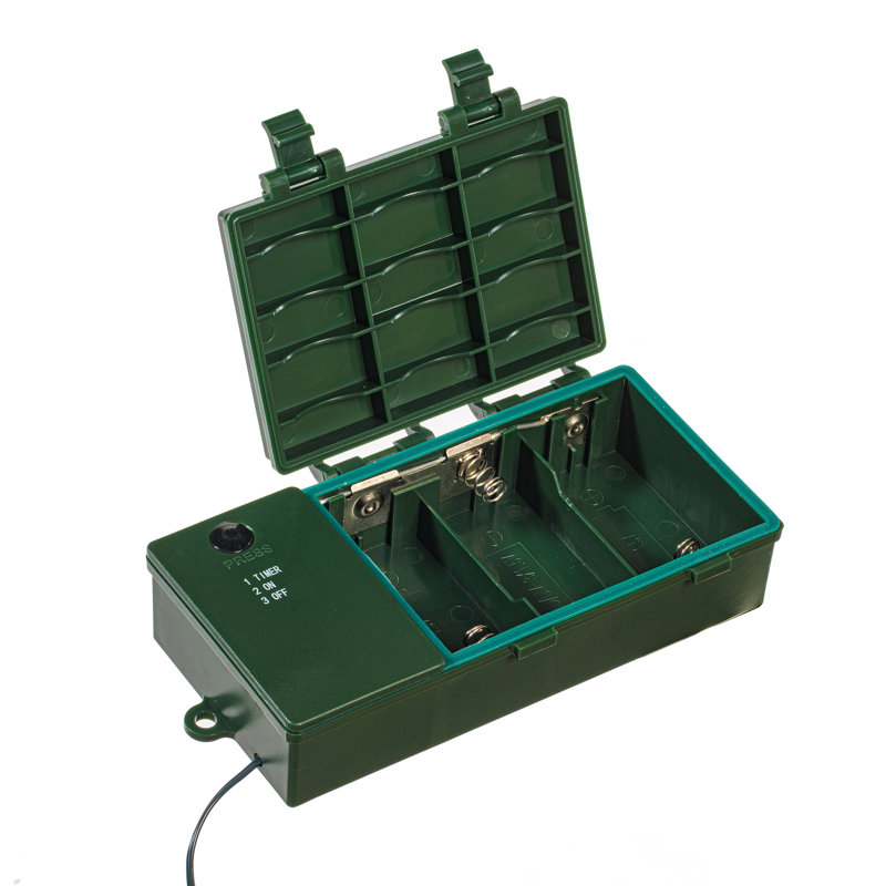 Charlton Home® 50 LED Warm White Battery Operated Light Set, Green Wire with 5 Bulb Spacing.", Multicolor