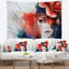 Femme abstraite avec tapisserie d'illustration de rose-28482725