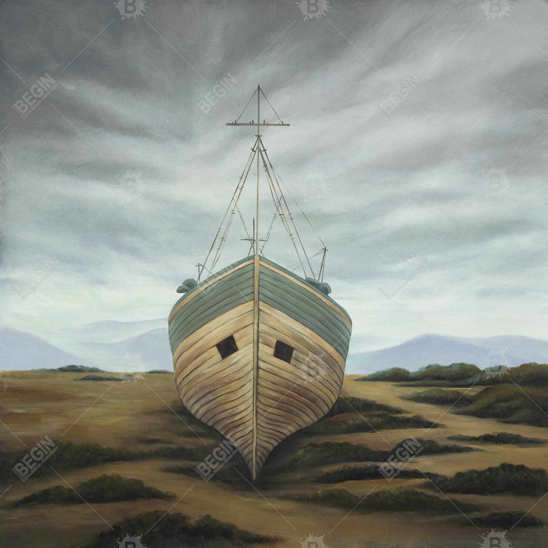 Boat Brown Rustic Canvas | Nautical Home Decor Wall Art