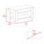 Table de rangement Polgon, tablette de table extensible, tablette inférieure, finition chêne clair / blanc-140142151