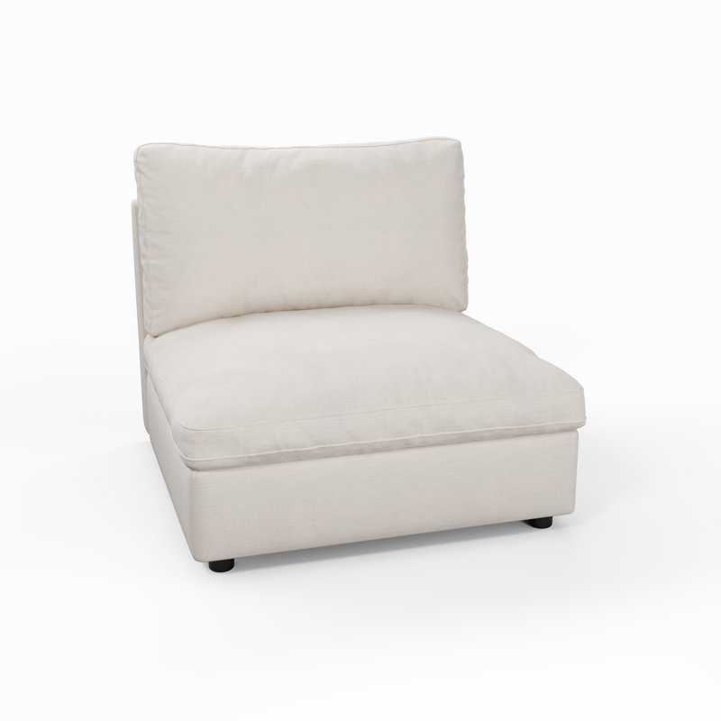 31.5"Single-seater linen upholstered sofa with storage, Single, White