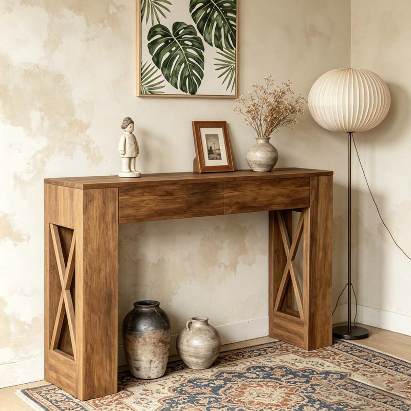 Table d'appoint, console spacieuse, table de canapé
