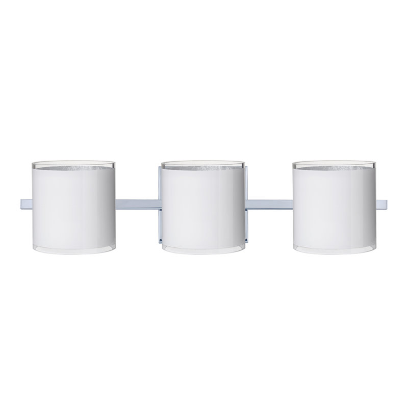 Éclairage pour meuble-lavabo 3 lumières Speidel, Nickel satiné, Feuille d’argent